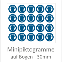 "M003 Gehörschutz benutzen" 30 mm Durchmesser á 10 Stück